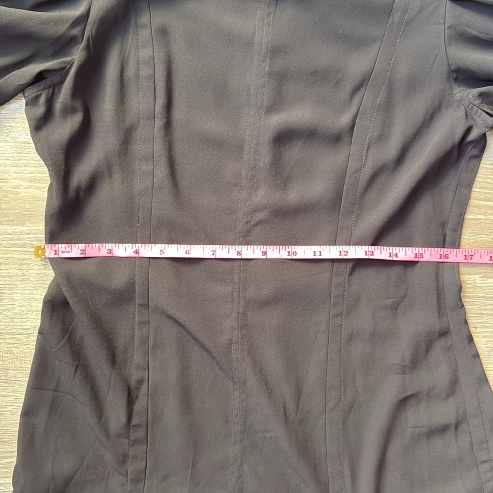 Anthropologie Black Midi Dress with Puff Sleeves - Picture 12 of 14